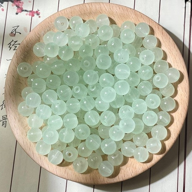 (200pcs)6/8/10/12mm Chalcedony Crystal Round Beads - Jade-like Series