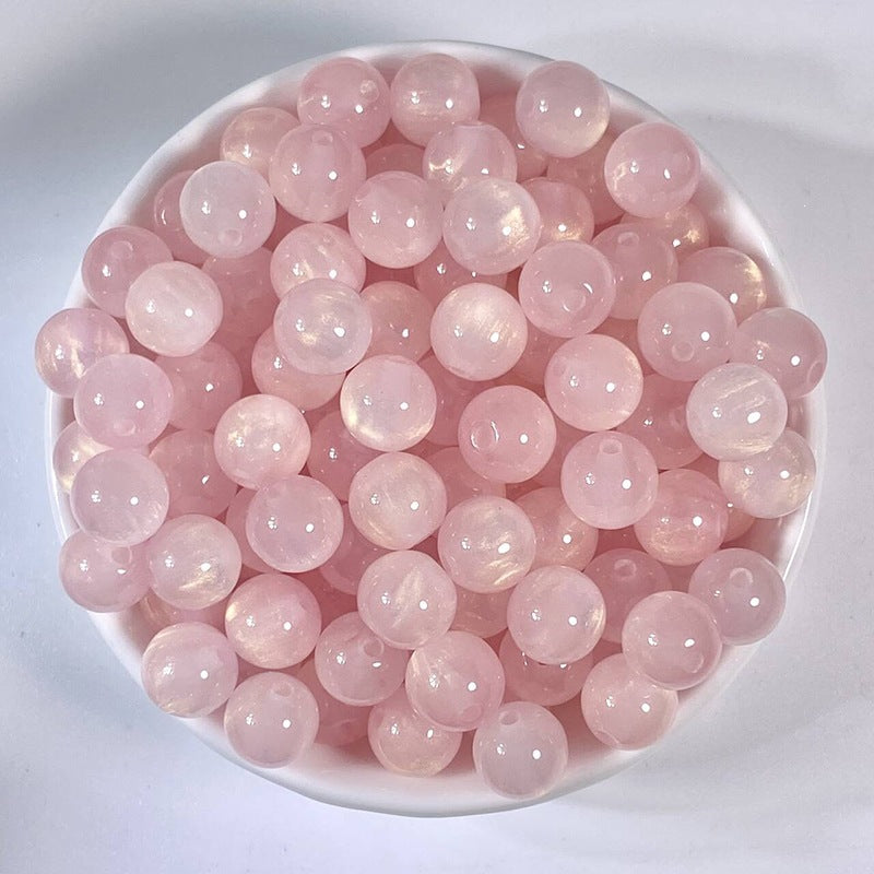 (50pcs)8/10/12/16MM Gilded Resin Beads- Oil-Painted Hues