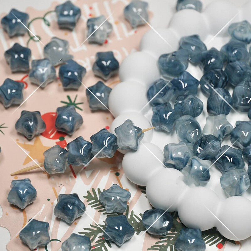(50pcs)11mm Resin Five-Point Star Gradient Small Star Loose Beads