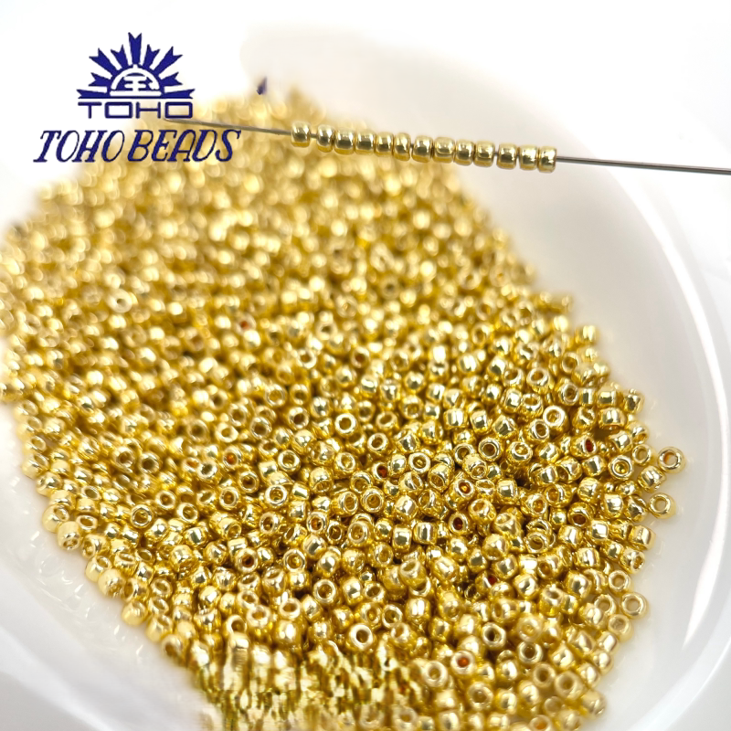 TOHO Seed Beads PF557, Tarnish-Resistant Gold/Silver