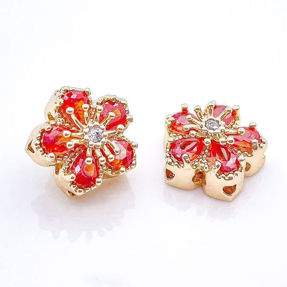 Flower CZ Spacer Beads