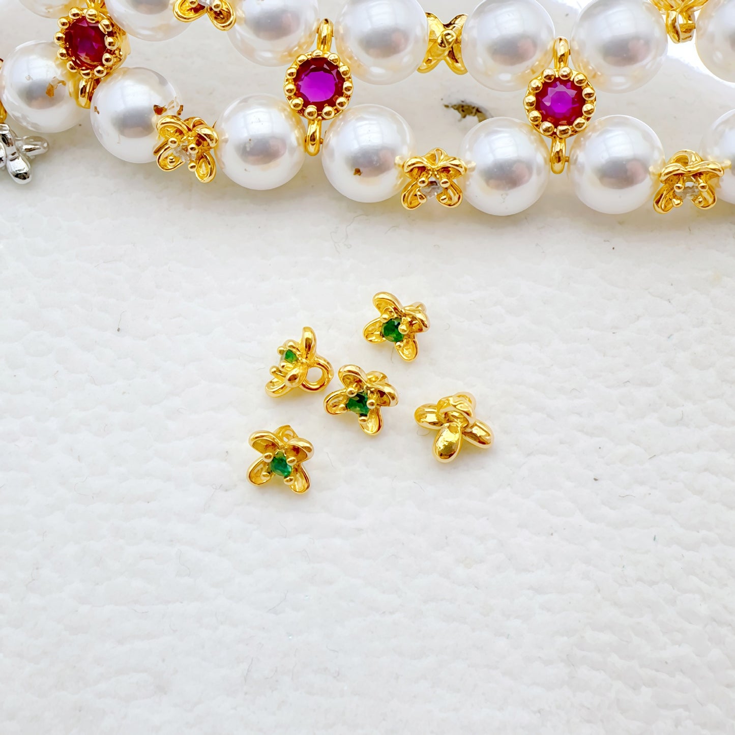 (20pcs)Plated Osmanthus Flower Pendant Bead Cap