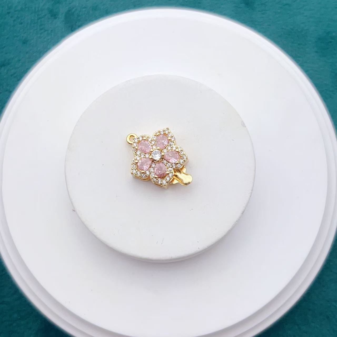 Micro-Pave CZ 5 Petal Single Row Clasp