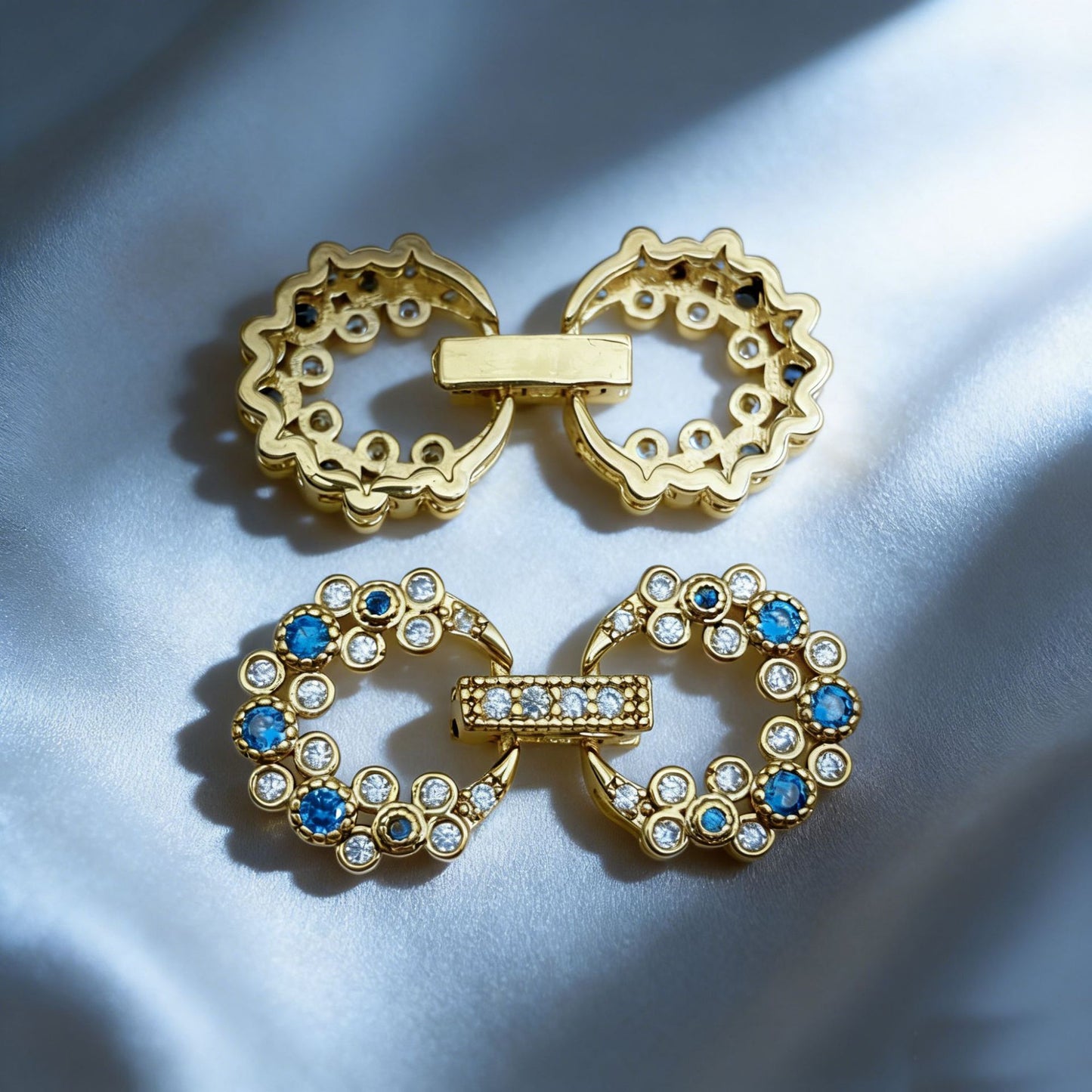 Plated Infinity Shape Clasp with Zirconia