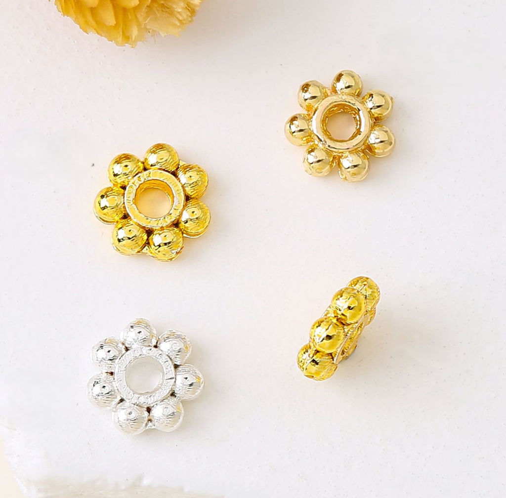 100pcs Gold-Plated Copper Flower Bead Cap / Spacer Bead