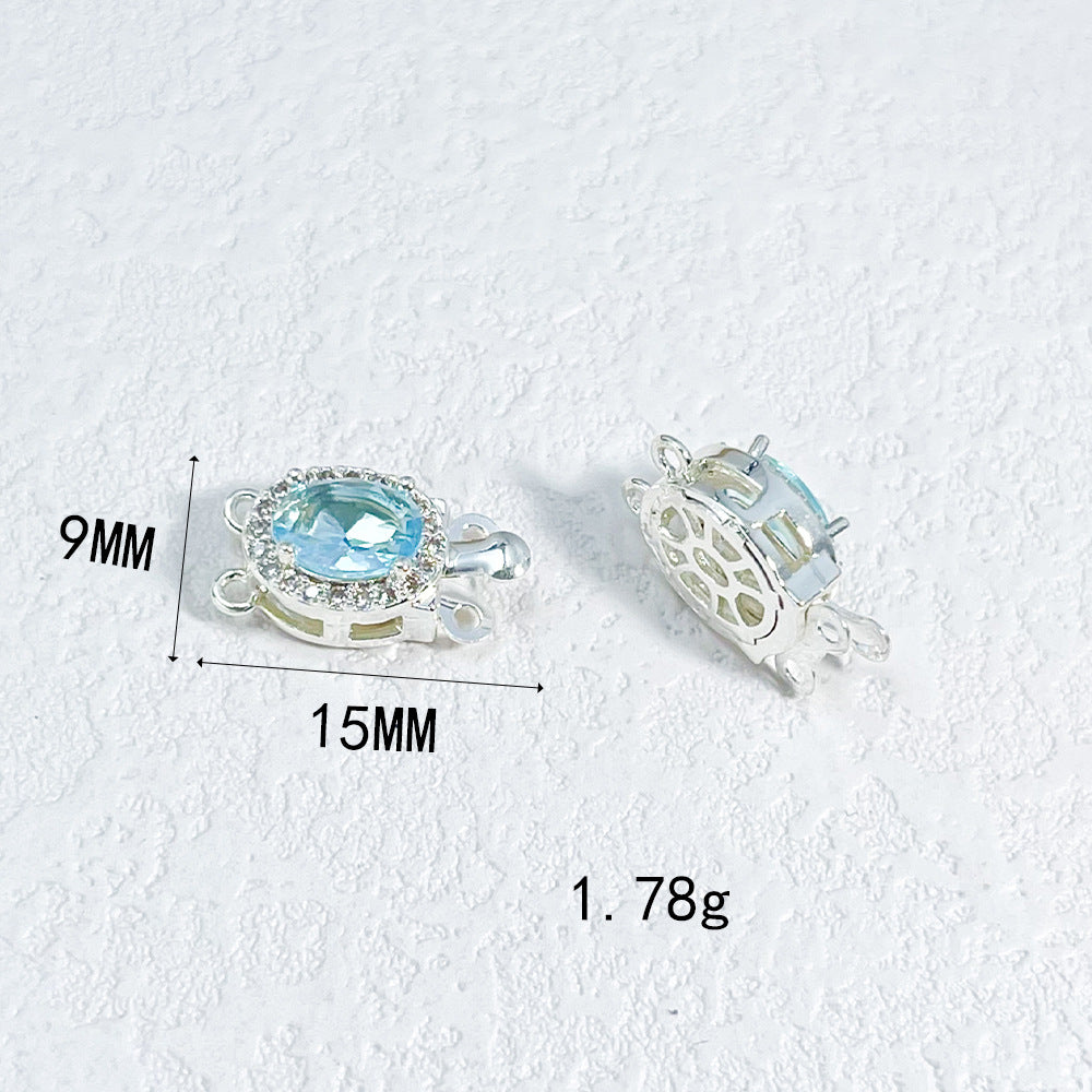 Oval CZ-Set Double-Row Clasp