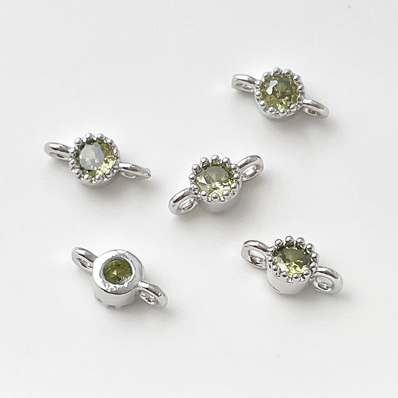 (10pcs)8mm Simple Double-Row Spacers with CZ