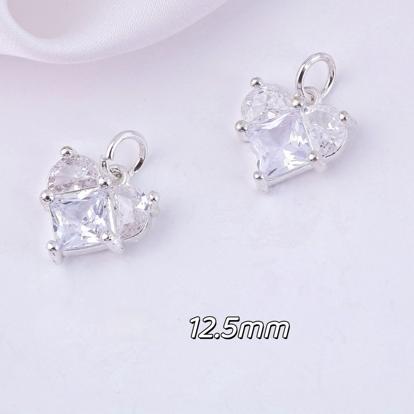 (5pcs)Micro-Set Cubic Zirconia Bowknot Pendants