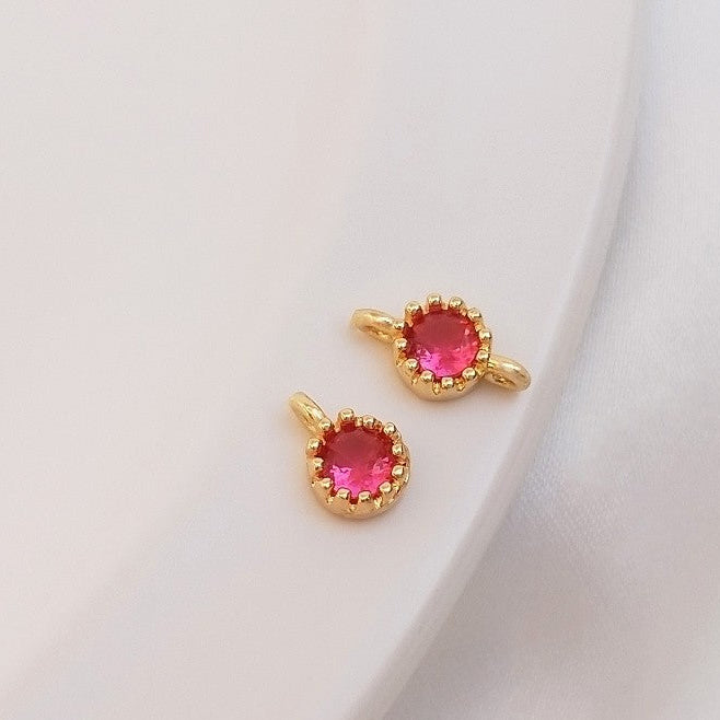 (10pcs)Single/Double Hole Spacer Bar Bead with CZ Stone