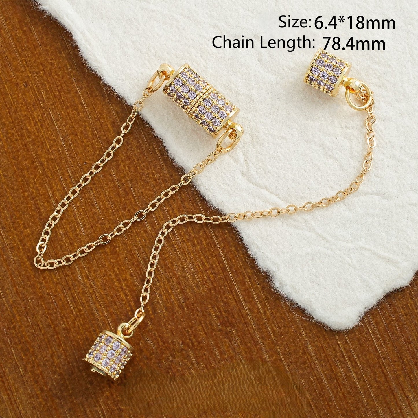 Full Diamond Cylinder Magnetic Clasp