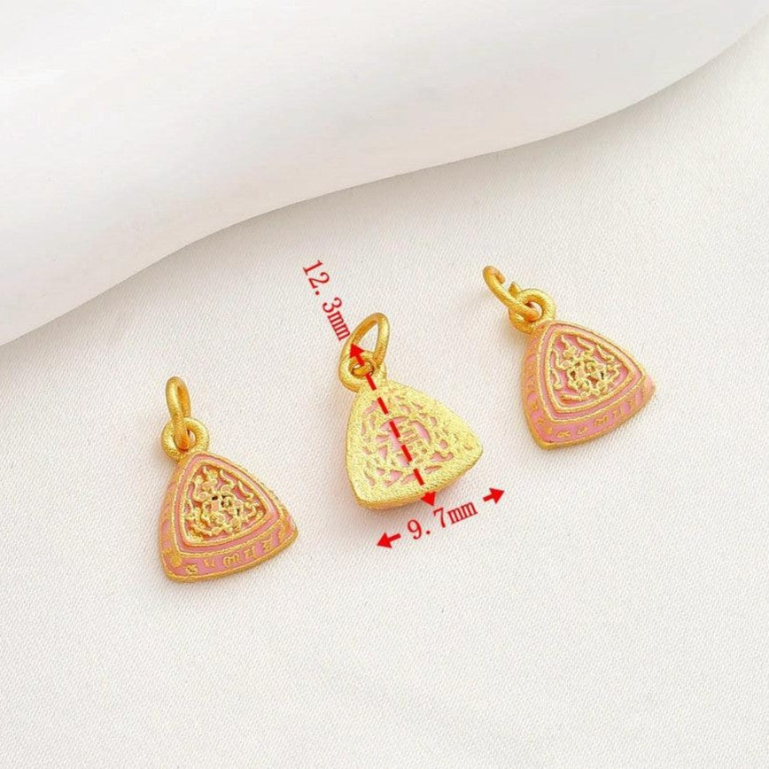 Sand Gold Ruyi Lock Butterlfy Bow Pendant