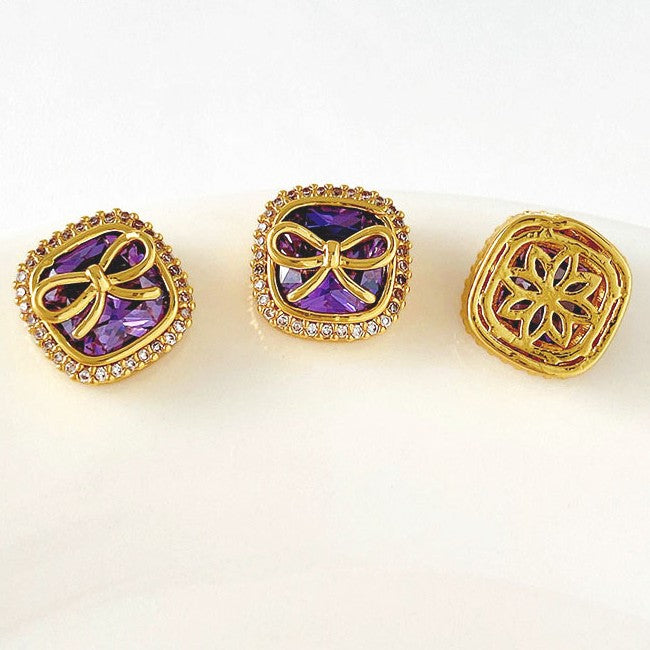 Multi-hole Cube Sugar Bow Spacer Bead