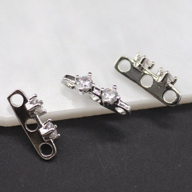 10pcs Three-Row Bracelet Connector Clasp Spacer Bars
