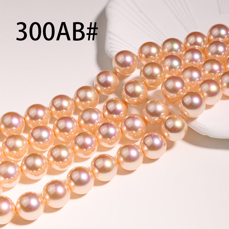 40cm Iridescent Crystal Round Pearls, Full-Drilled Beads, 2-16mm