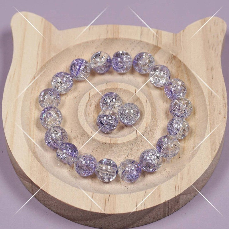 (200pcs)8/10mm Ice Crack Burst Crystal Glass Round Beads