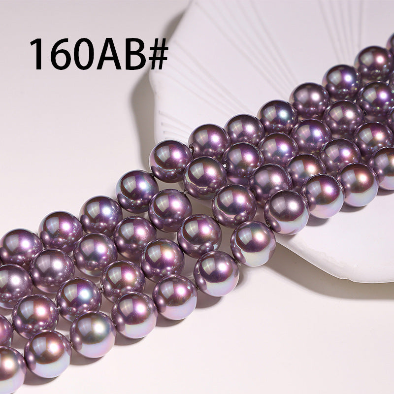 40cm Iridescent Crystal Round Pearls, Full-Drilled Beads, 2-16mm
