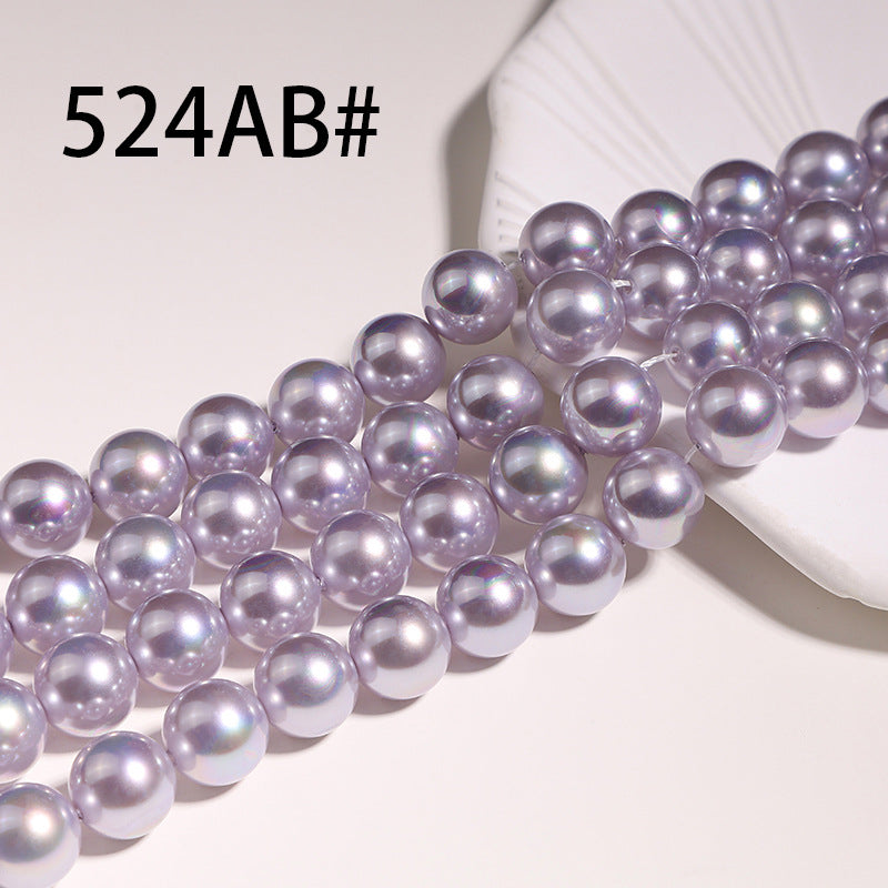 40cm Iridescent Crystal Round Pearls, Full-Drilled Beads, 2-16mm