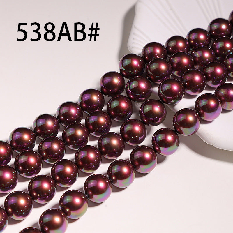 40cm Iridescent Crystal Round Pearls, Full-Drilled Beads, 2-16mm