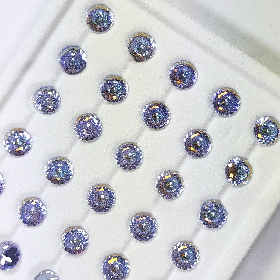 5A 6-8mm Round Iridescent Coated Nest Cut Loose CZ Stone - 2pcs