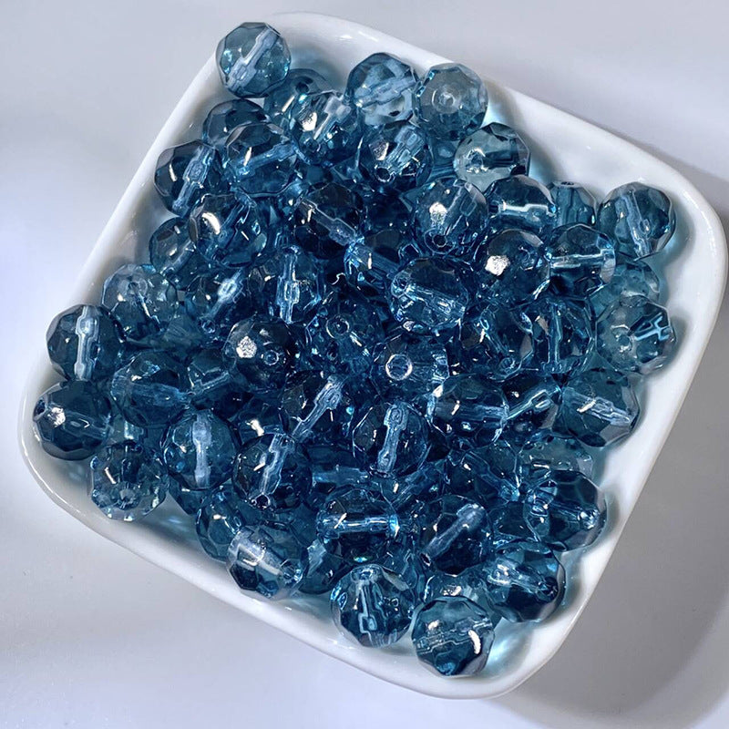 (50pcs)10mm Glass Crystal Irregular Round Beads