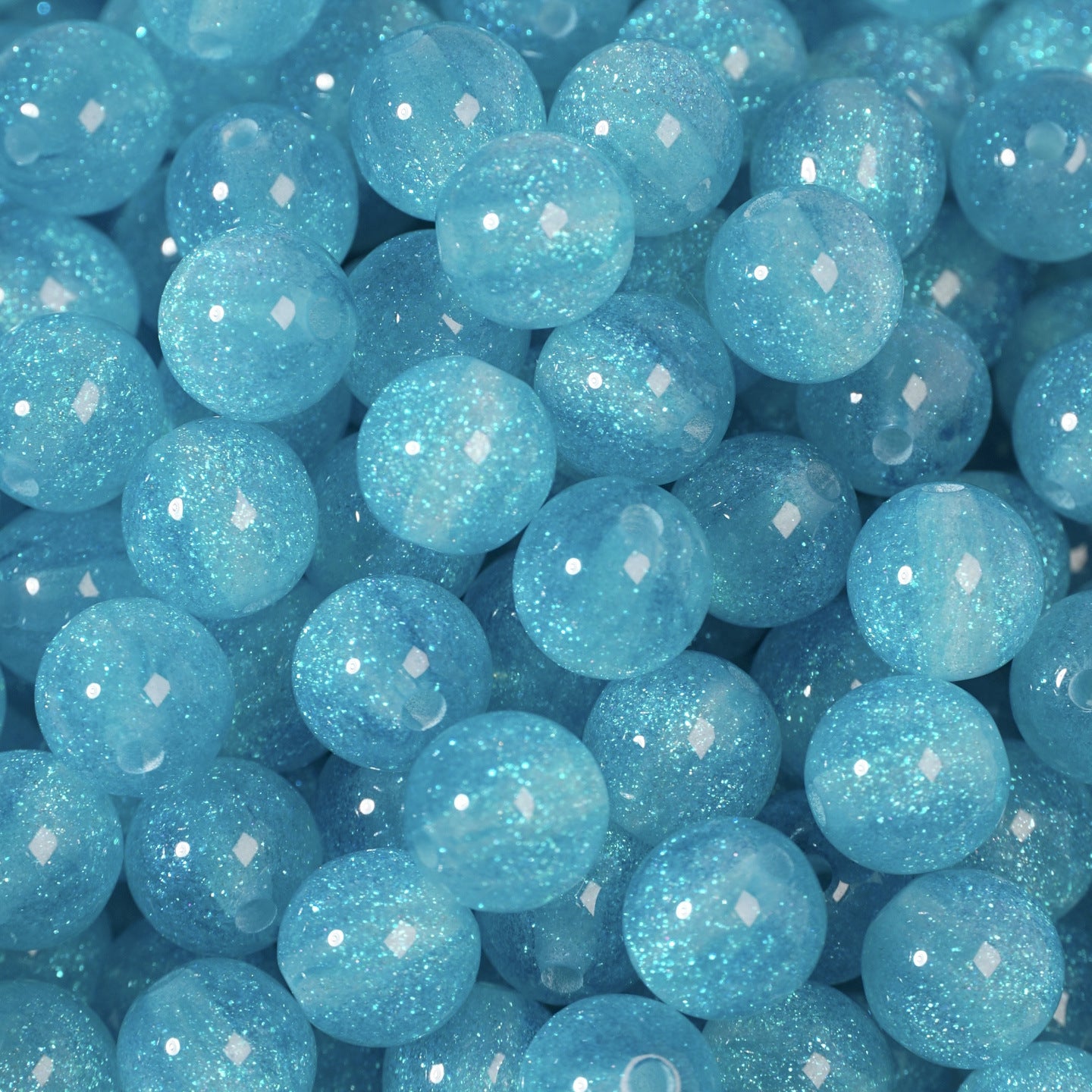 (50pcs)6/8/10/12/16/20mm Starry Mermaid Iridescent Resin Round Beads