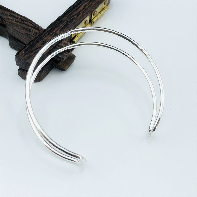 (5pcs)Clamp Bead Wrap Wire Engraved Double-Strand Bangle Frame