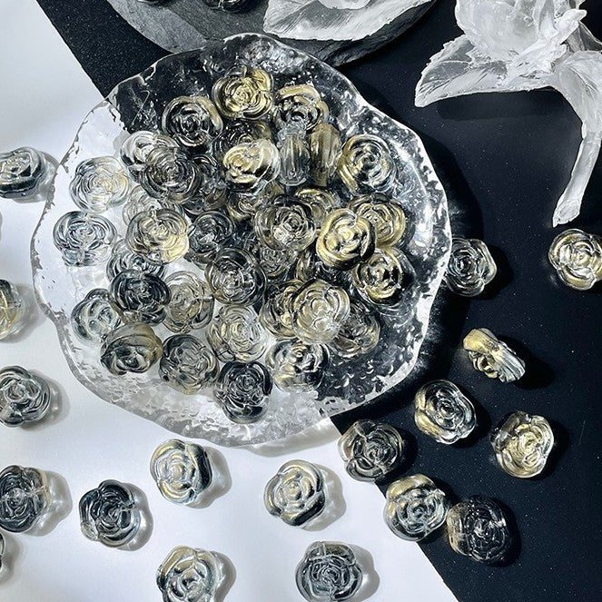 (50pcs)12mm Glass Rose Beads