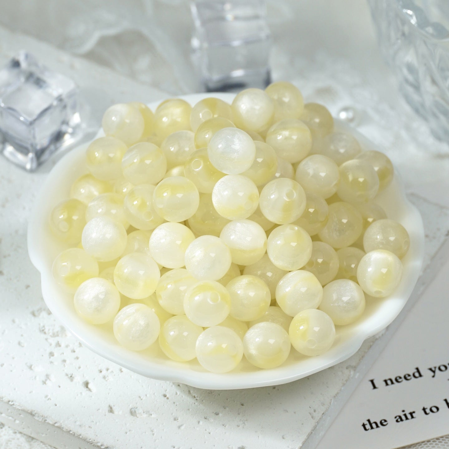 (50pcs)8/10/12/16MM Glow-in-the-Dark Resin Gradient Round Beads - Luminous Galaxy Series