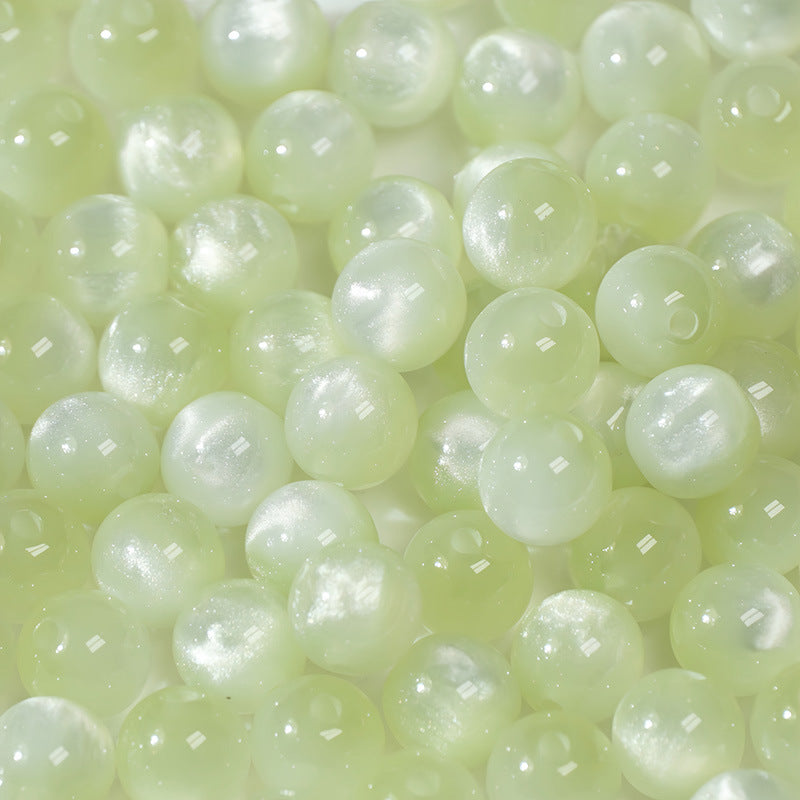 (50pcs)8/10/12/16MM Cat Eye Resin Loose Beads