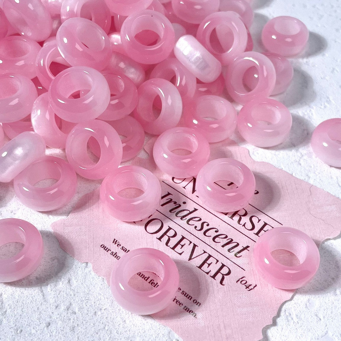 (50pcs)16mm Resin Cat's Eye Sliding Ring ¨C Cellulose Acetate, Jade-Style
