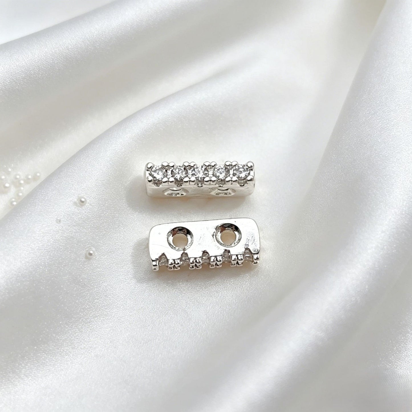 (10pcs)Plated Rectangular Double-Row Spacers