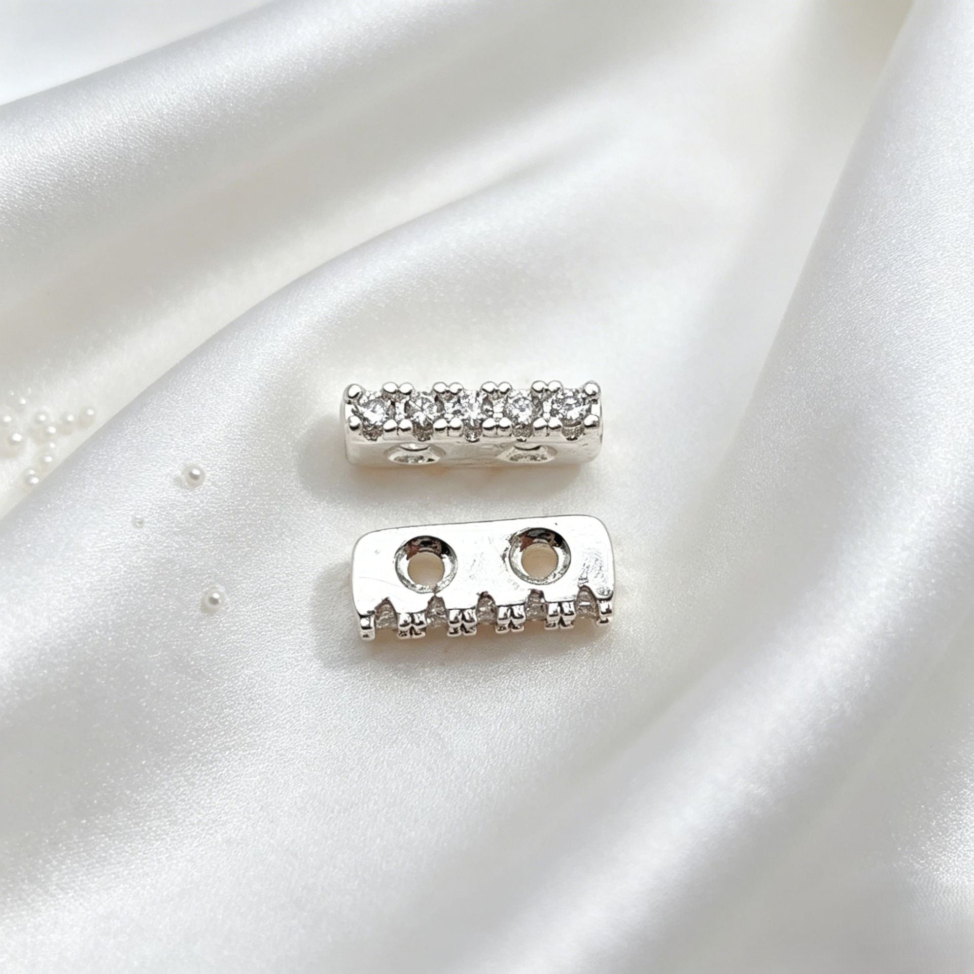 (10pcs)Plated Rectangular Double-Row Spacers