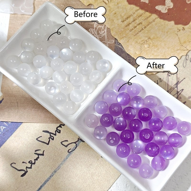 (50pcs)10mm Light-Sensitive Cat's Eye Resin Round Beads