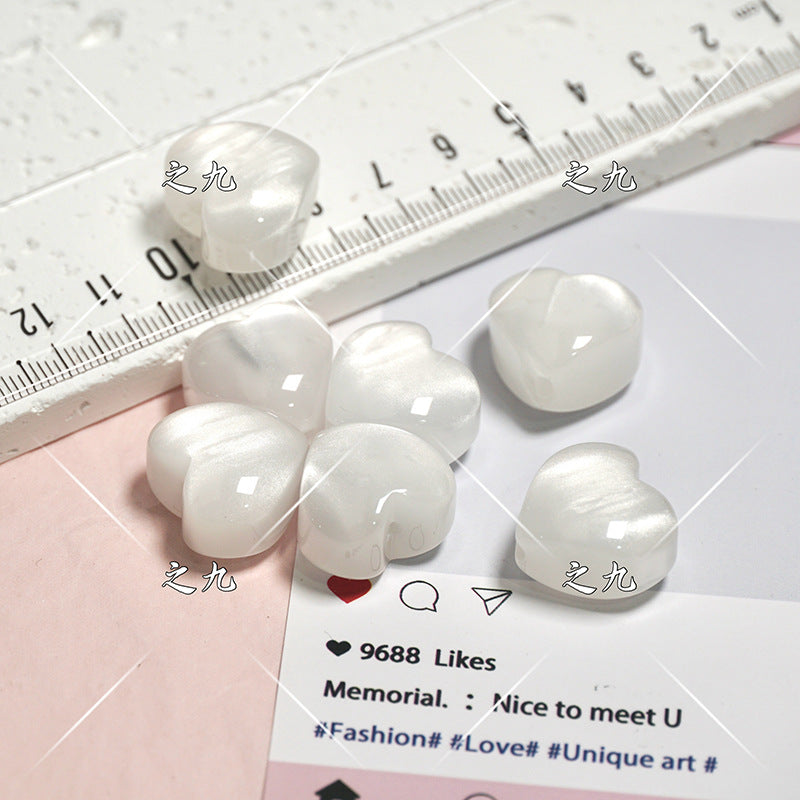 (5pcs)13x20mm Gradient Resin Heart Cat's Eye Beads