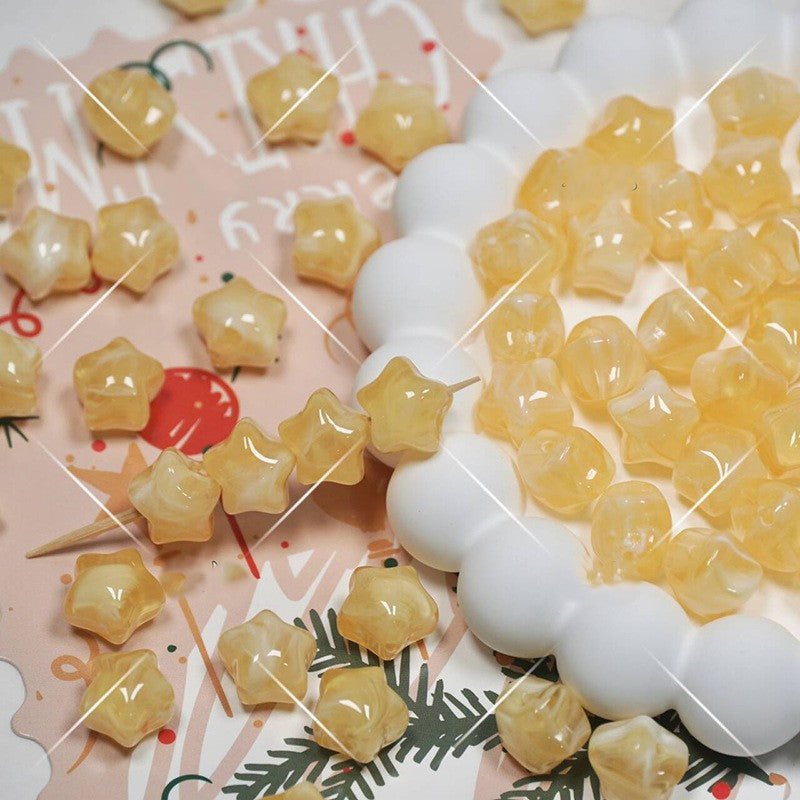 (50pcs)11mm Resin Five-Point Star Gradient Small Star Loose Beads