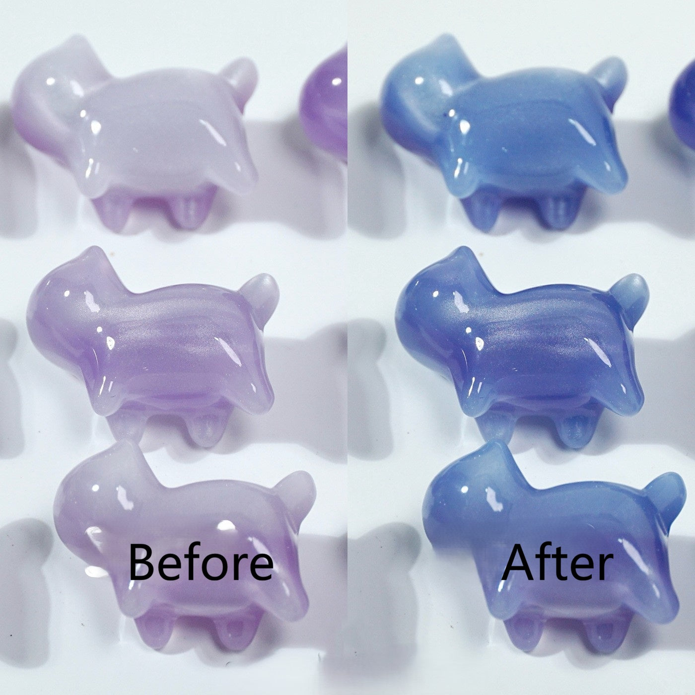 (5pcs)UV Color-Changing Resin Small Cat's Eye Cat Bead-No Holes