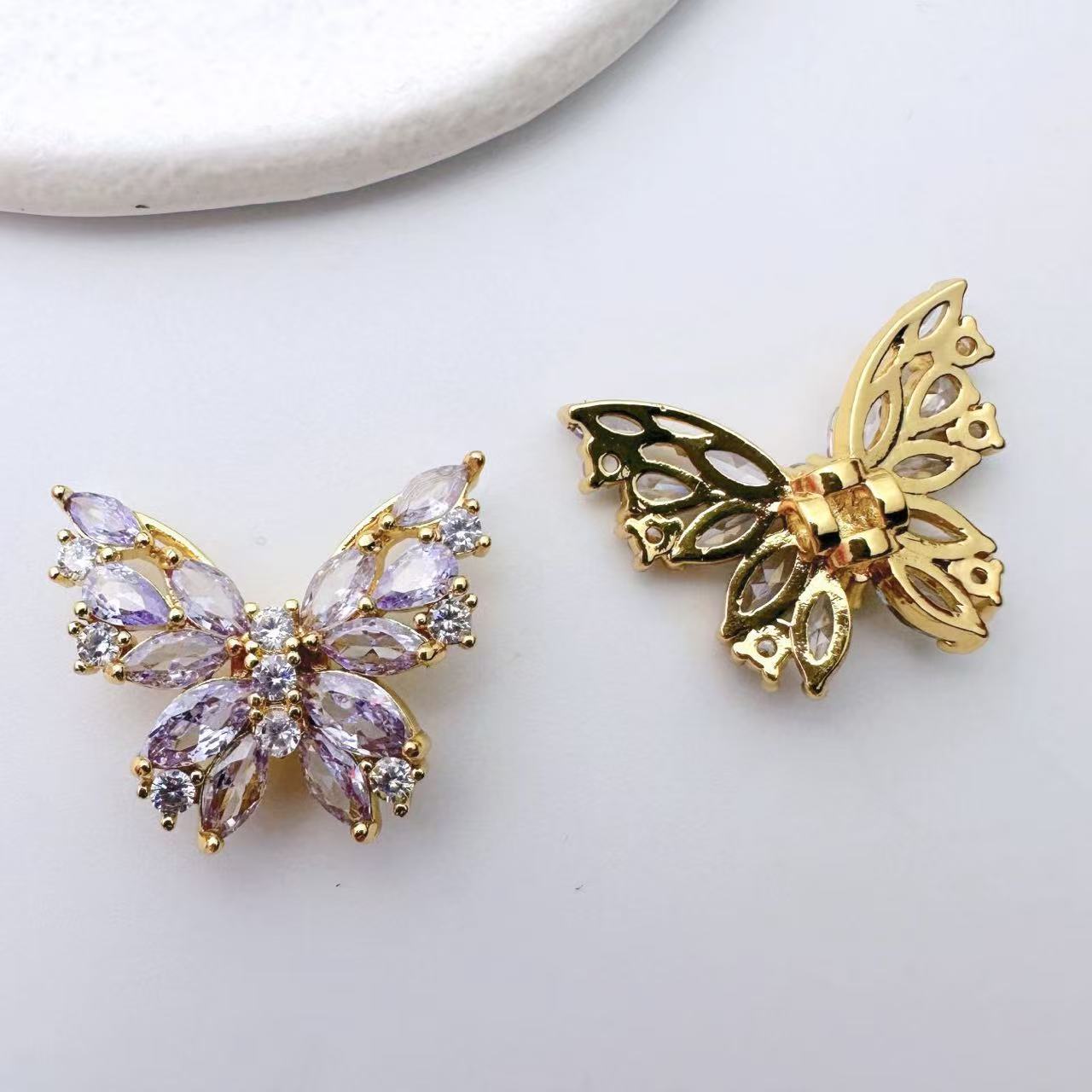 CZ Butterfly Pendant Spacer Bead