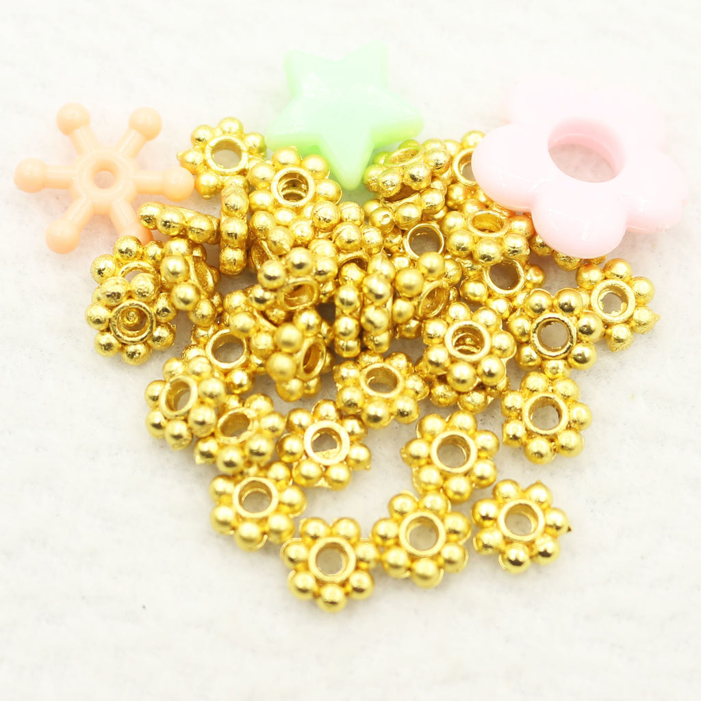 100pcs Gold-Plated Copper Flower Bead Cap / Spacer Bead
