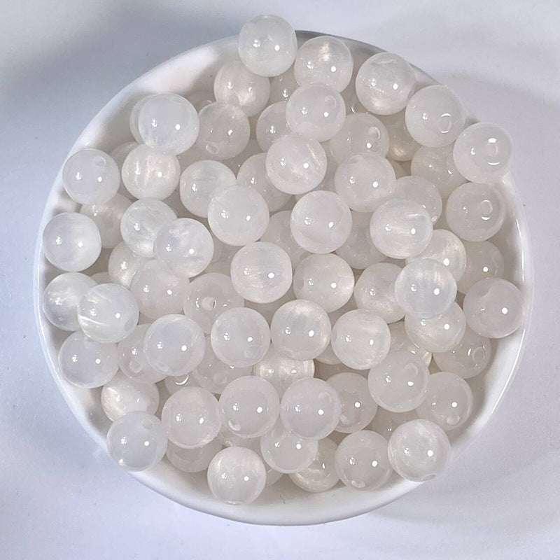 (50pcs)8/10/12/16MM Gilded Resin Beads- Oil-Painted Hues