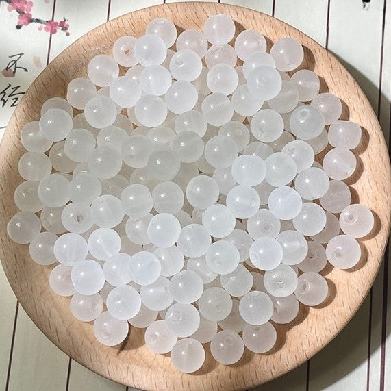 (200pcs)6/8/10/12mm Chalcedony Crystal Round Beads - Jade-like Series