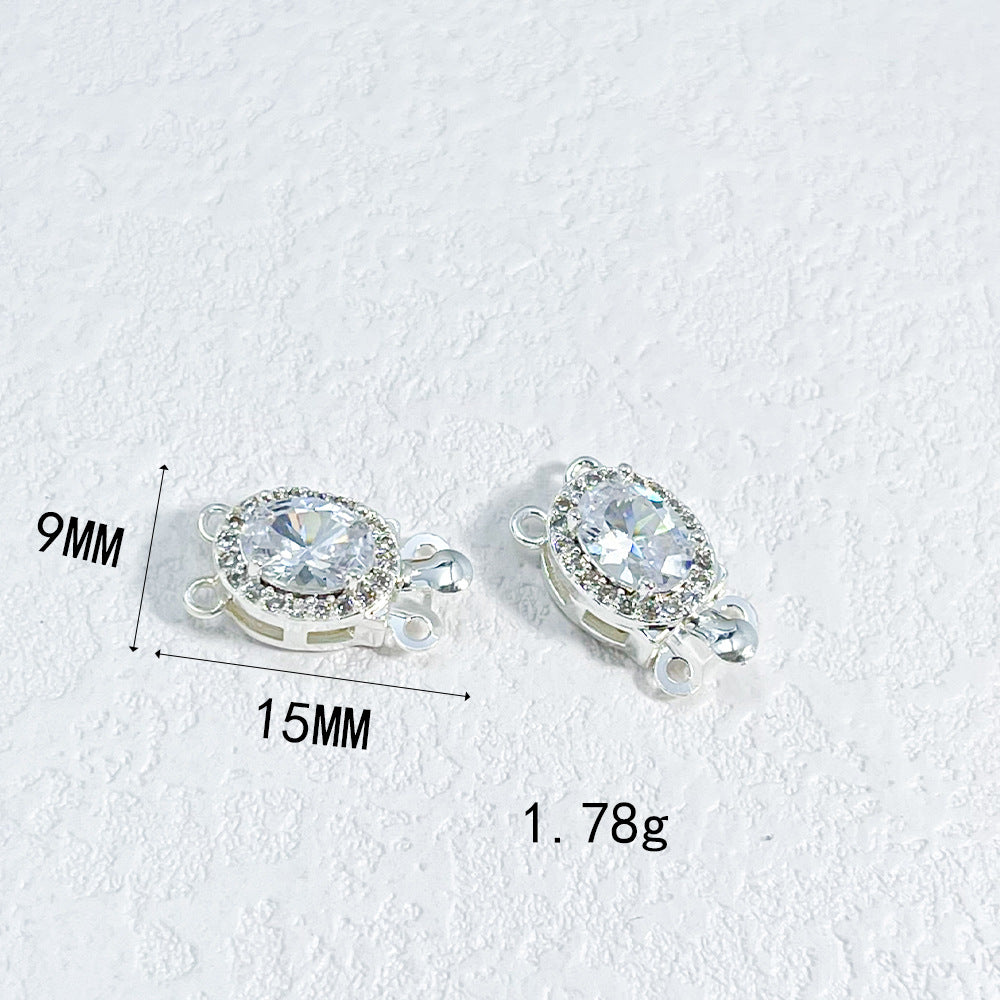 Oval CZ-Set Double-Row Clasp