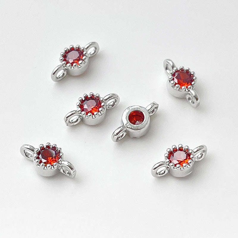 (10pcs)8mm Simple Double-Row Spacers with CZ