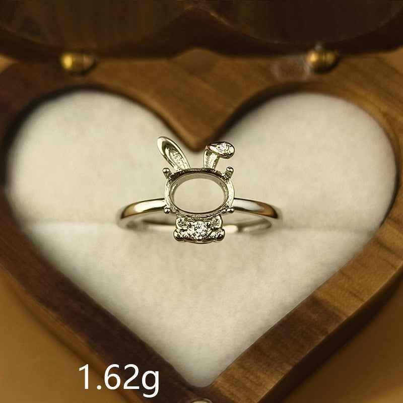 925 Sterling Silver Zodiac Ring Mount for 6x8mm Oval Gemstone, Unset DIY