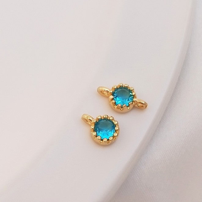 (10pcs)Single/Double Hole Spacer Bar Bead with CZ Stone
