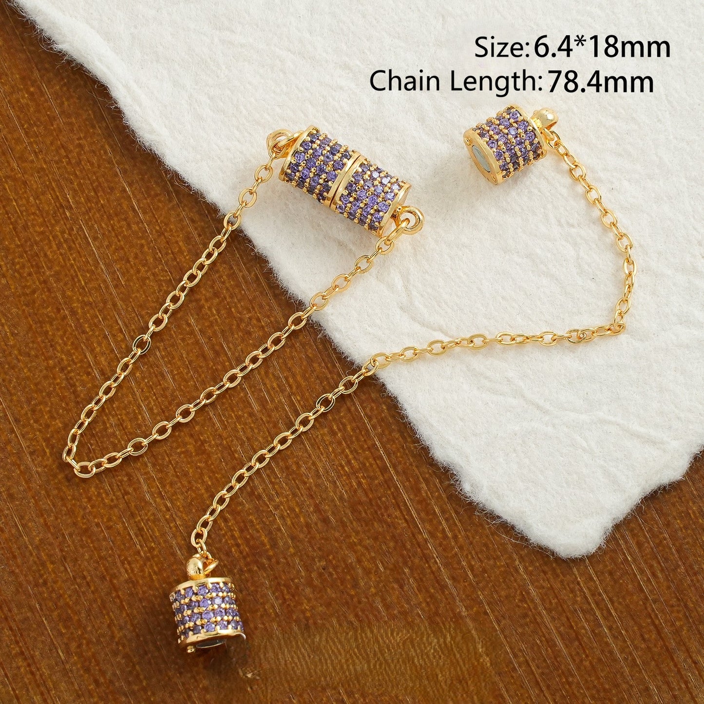Full Diamond Cylinder Magnetic Clasp