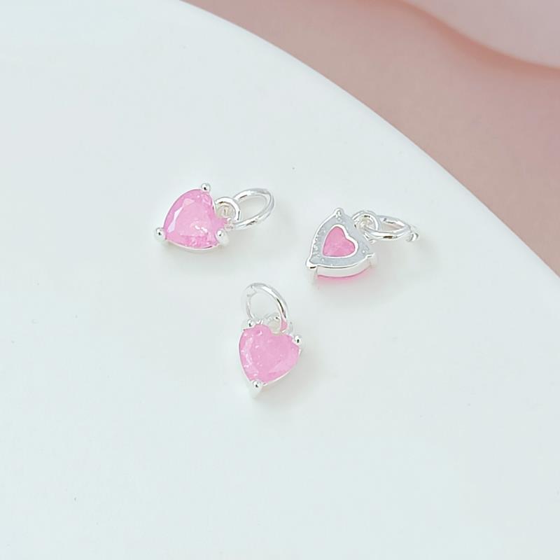 10pcs Micro-Paved CZ Crushed Ice Heart Pendant
