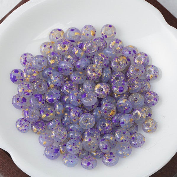(100pcs)3x6mm Picasso Abacus Beads - Vintage Glass Seed Beads