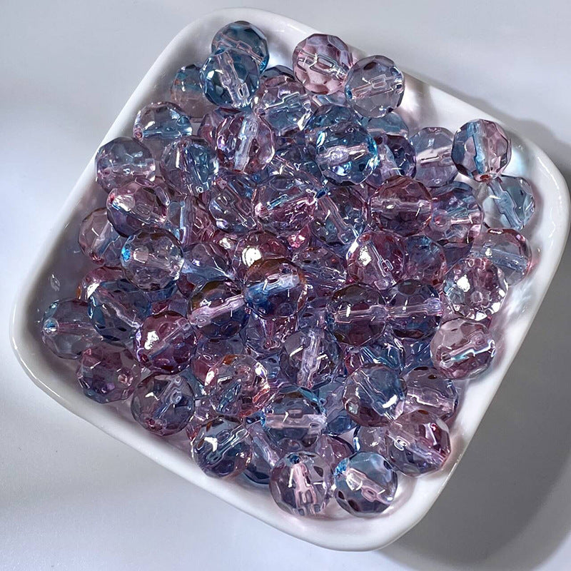 (50pcs)10mm Glass Crystal Irregular Round Beads