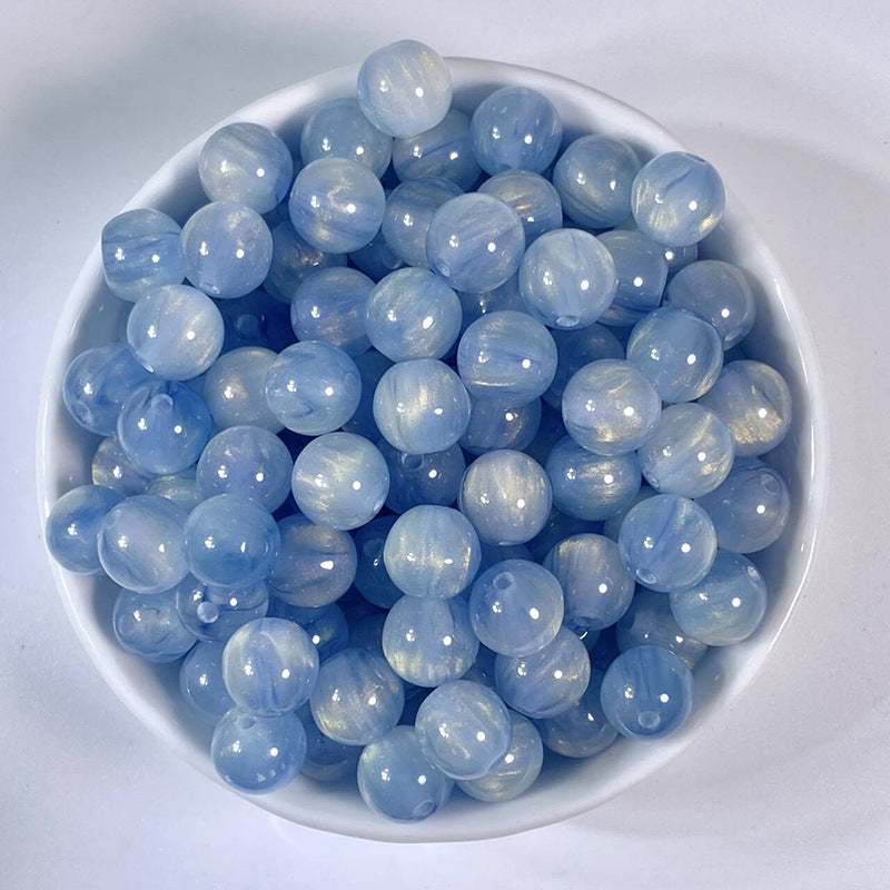 (50pcs)8/10/12/16MM Gilded Resin Beads- Oil-Painted Hues