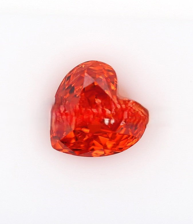 5A 6-8mm Heart Shape Rose Cut Loose CZ Stone - 2pcs